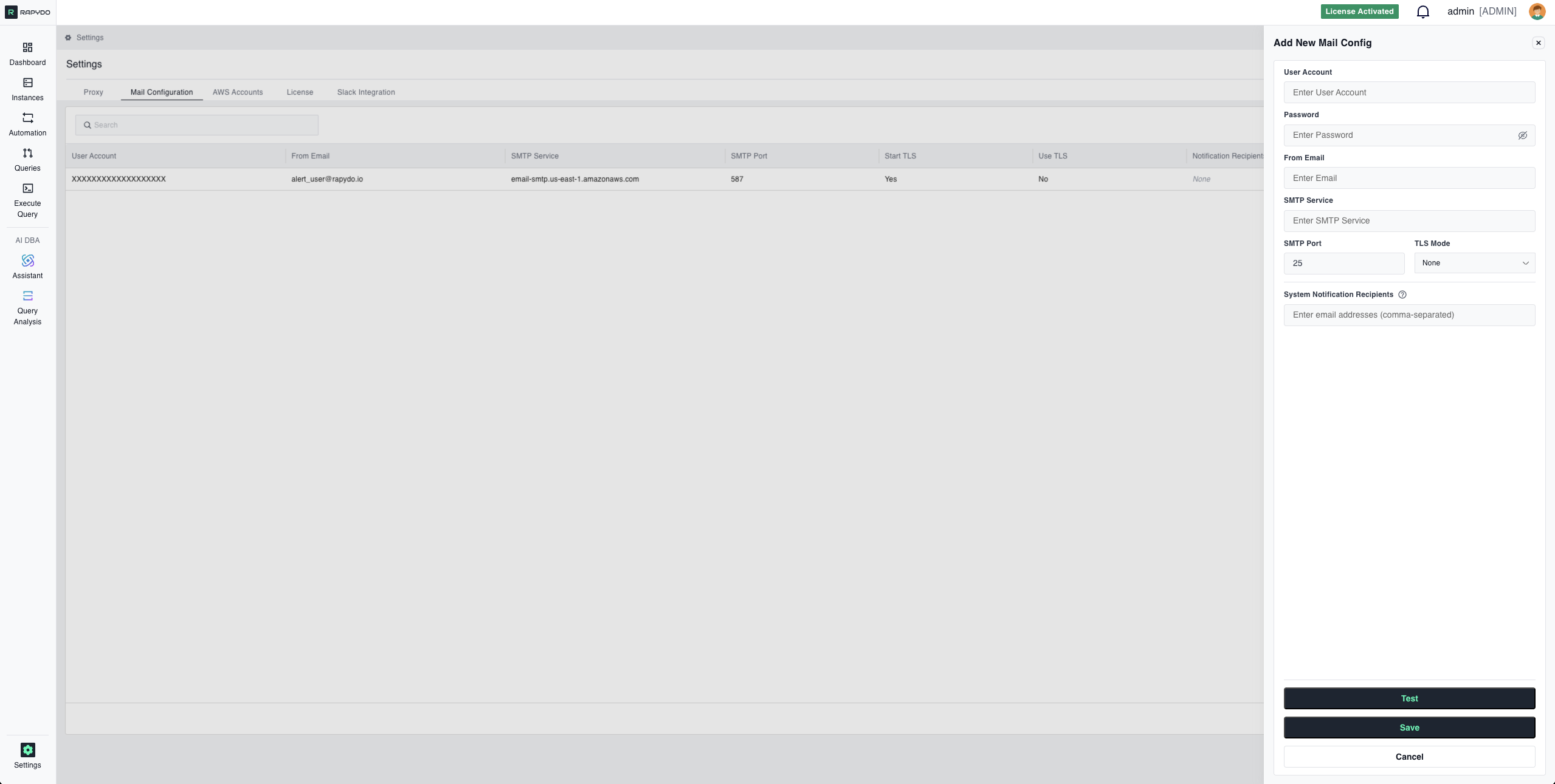 Add Mail Configuration