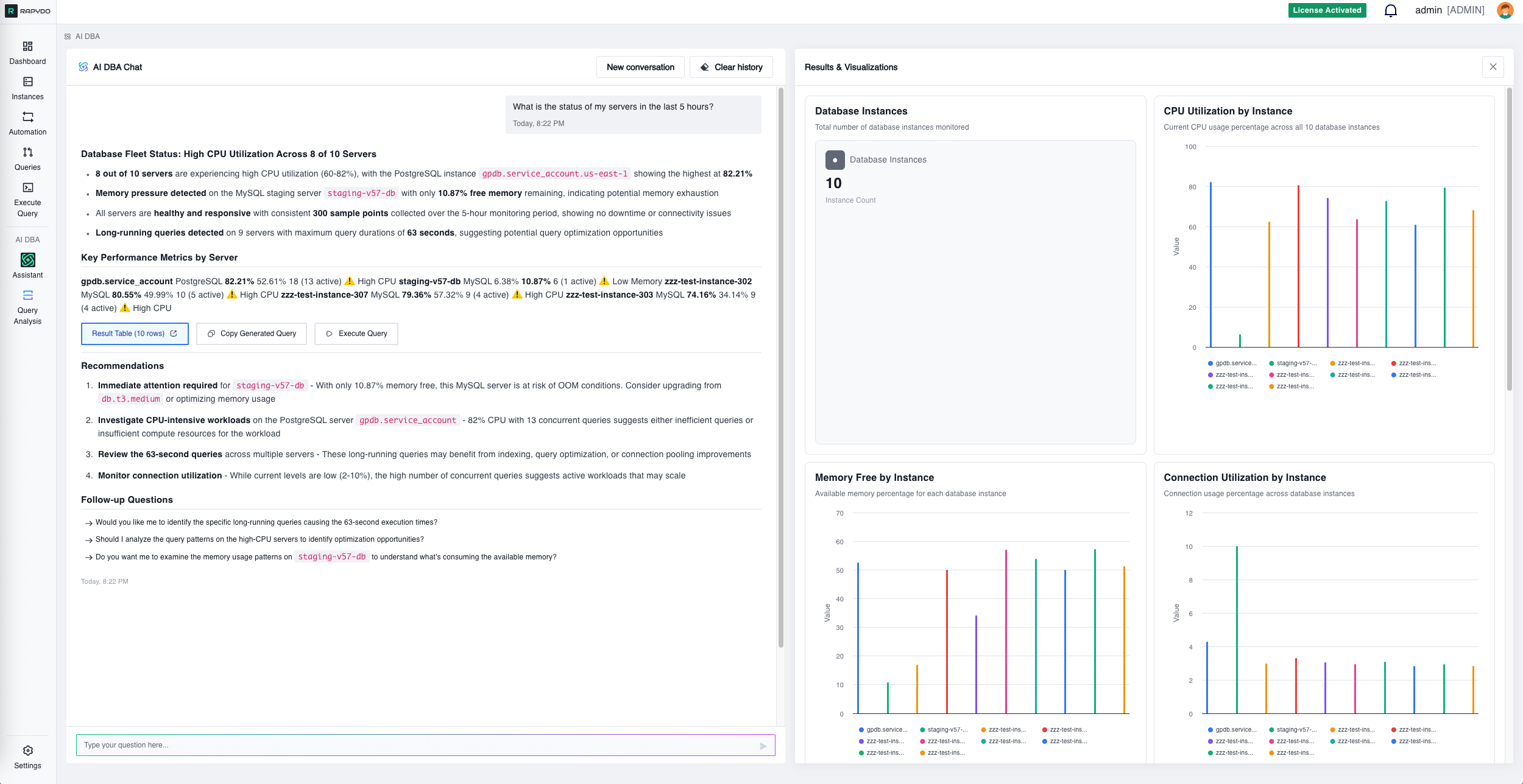 AI DBA Assistant Chat