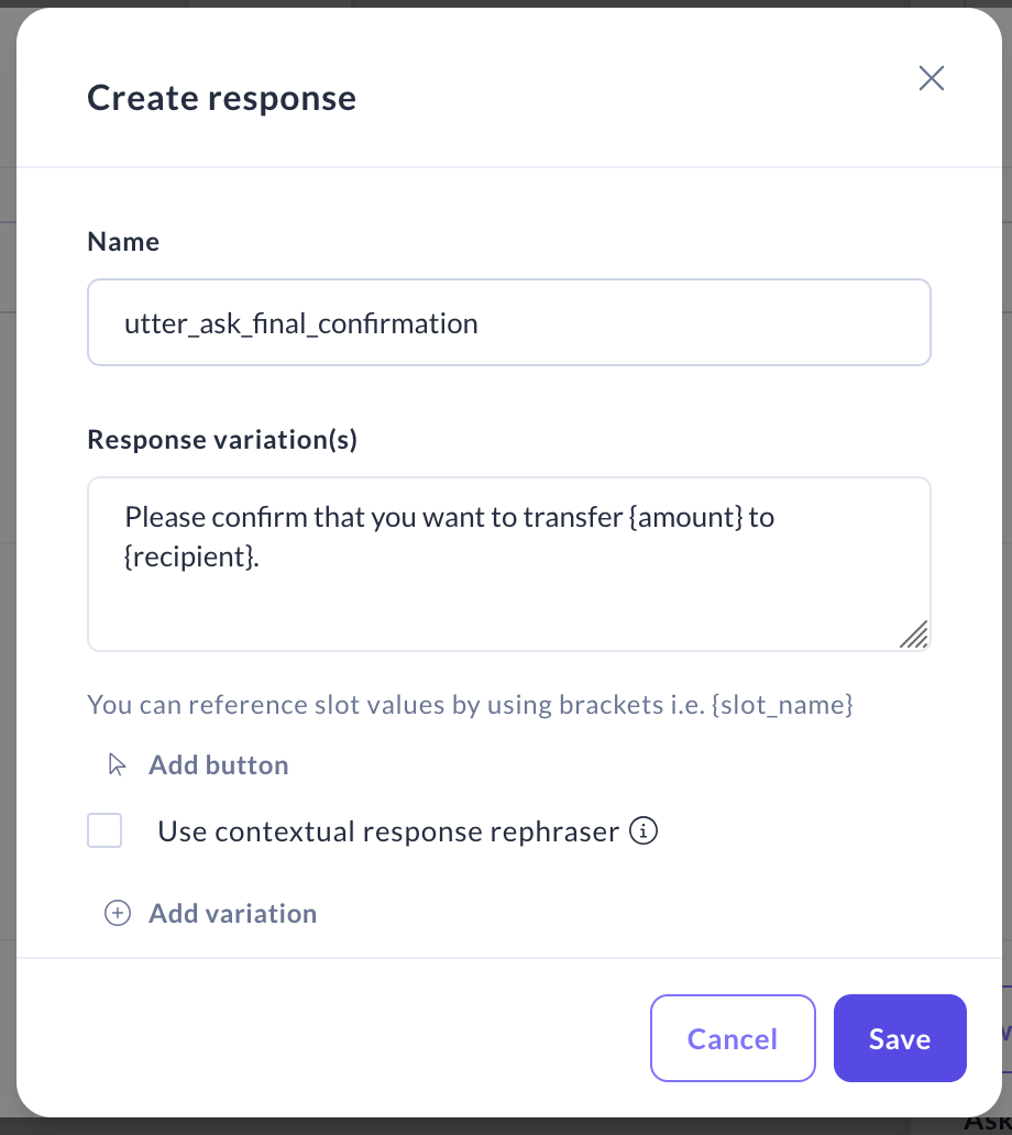 Confirmation Response