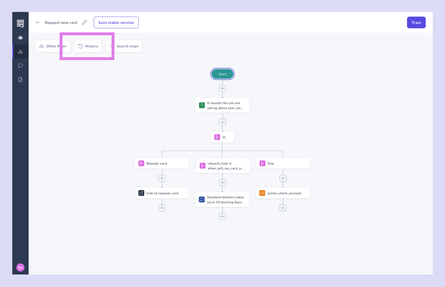 Flow History Button
