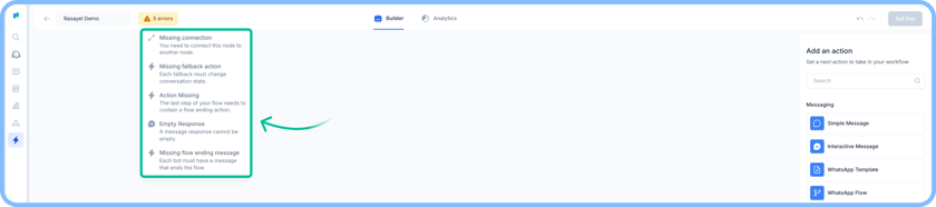 Chatbot Error Message Chatbot errors - Rasayel
