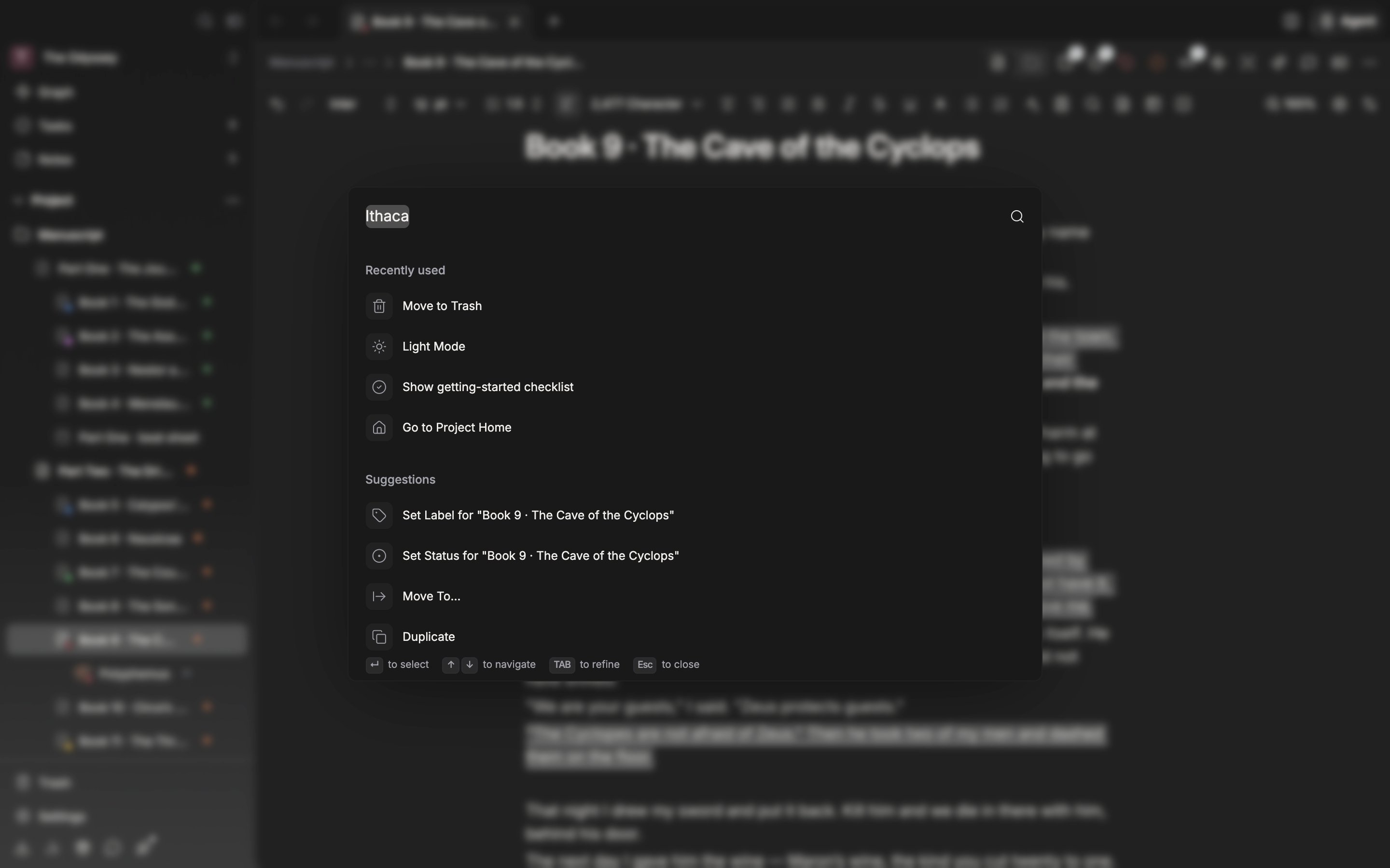 One chip (badge) has hardened in the search window. There is one search-term chip to the left of the input field, and the prompt has changed to âType to refineâŠâ.