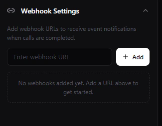 Webhook Settings