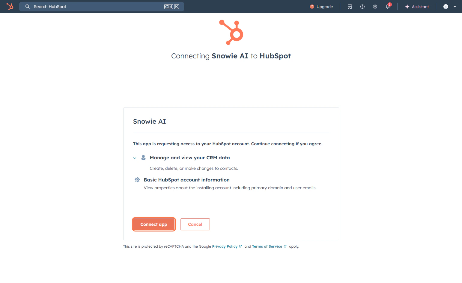 HubSpot Connection Confirmation
