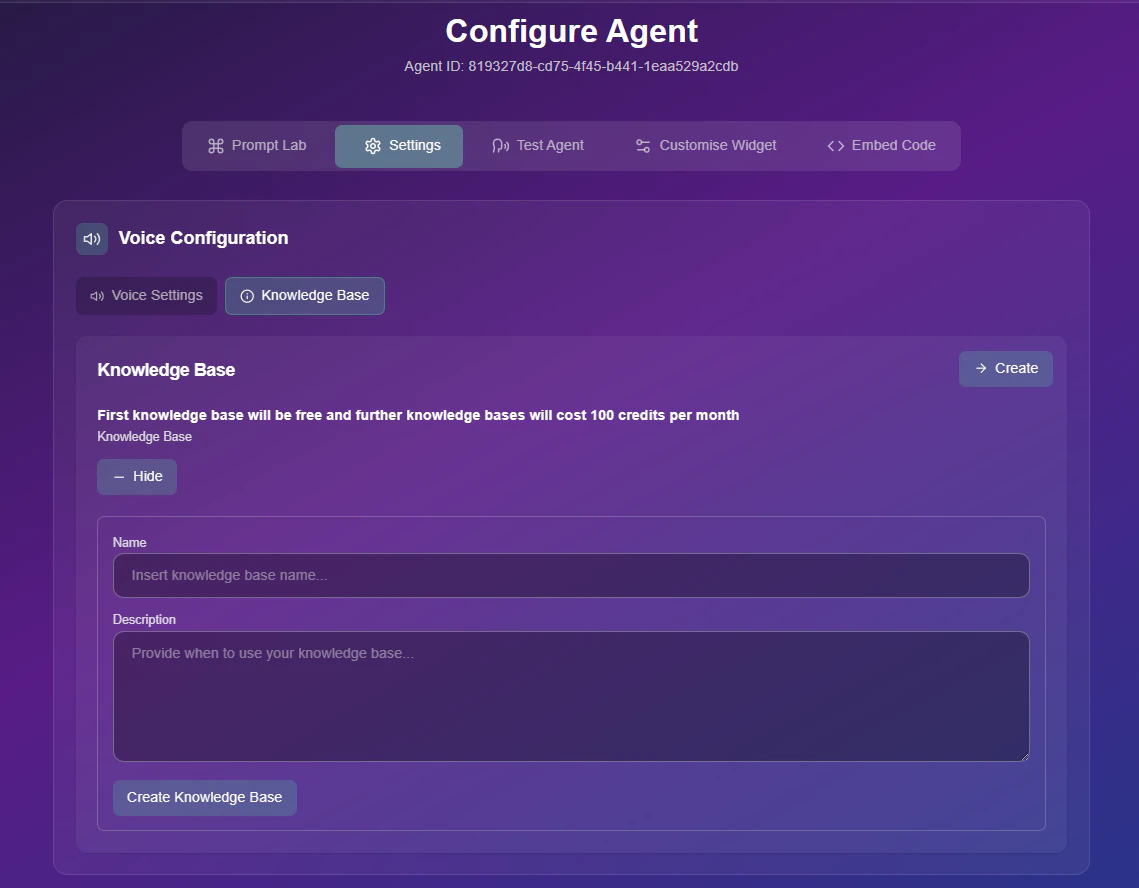 Knowledge Base Settings