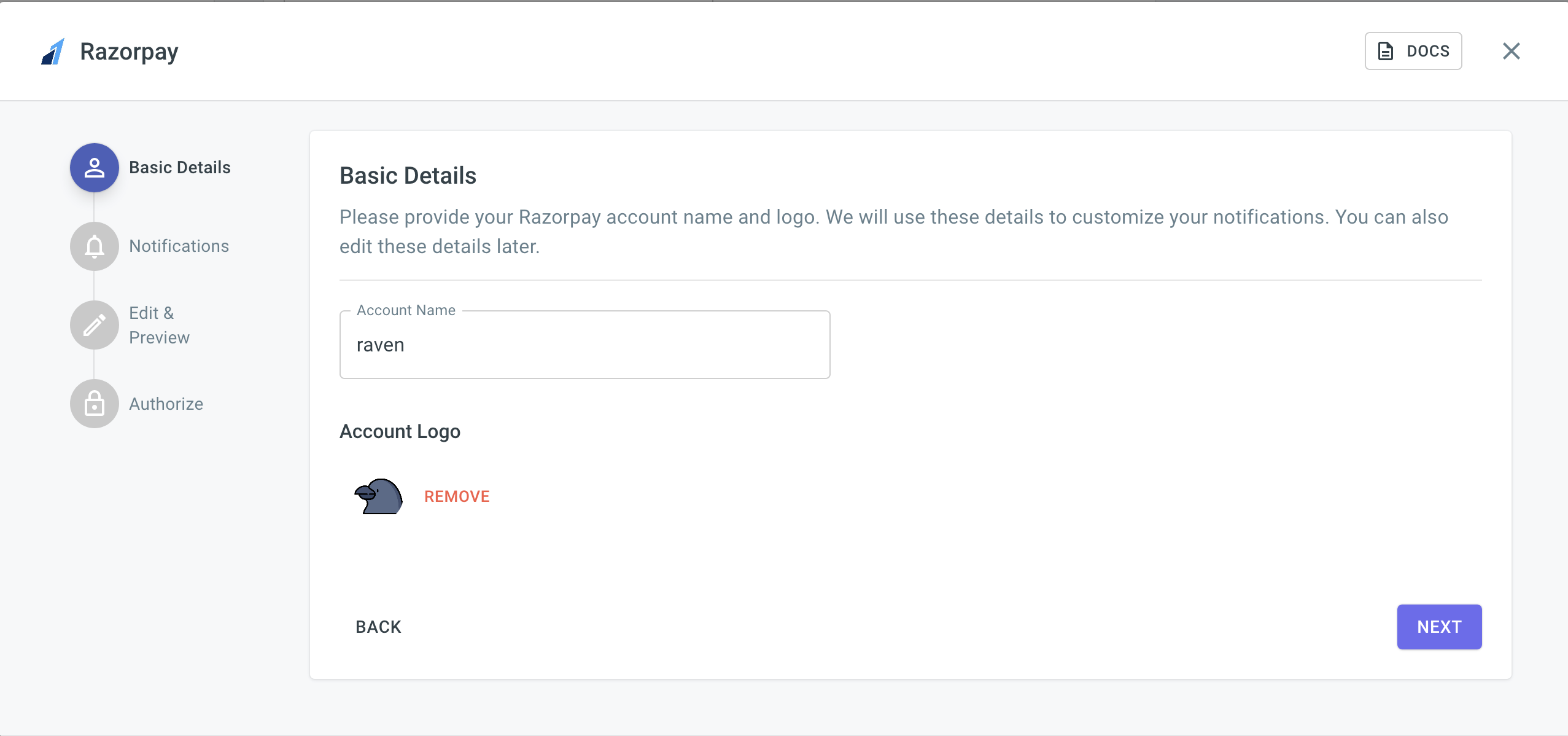 Step 3.1 Provide your account details