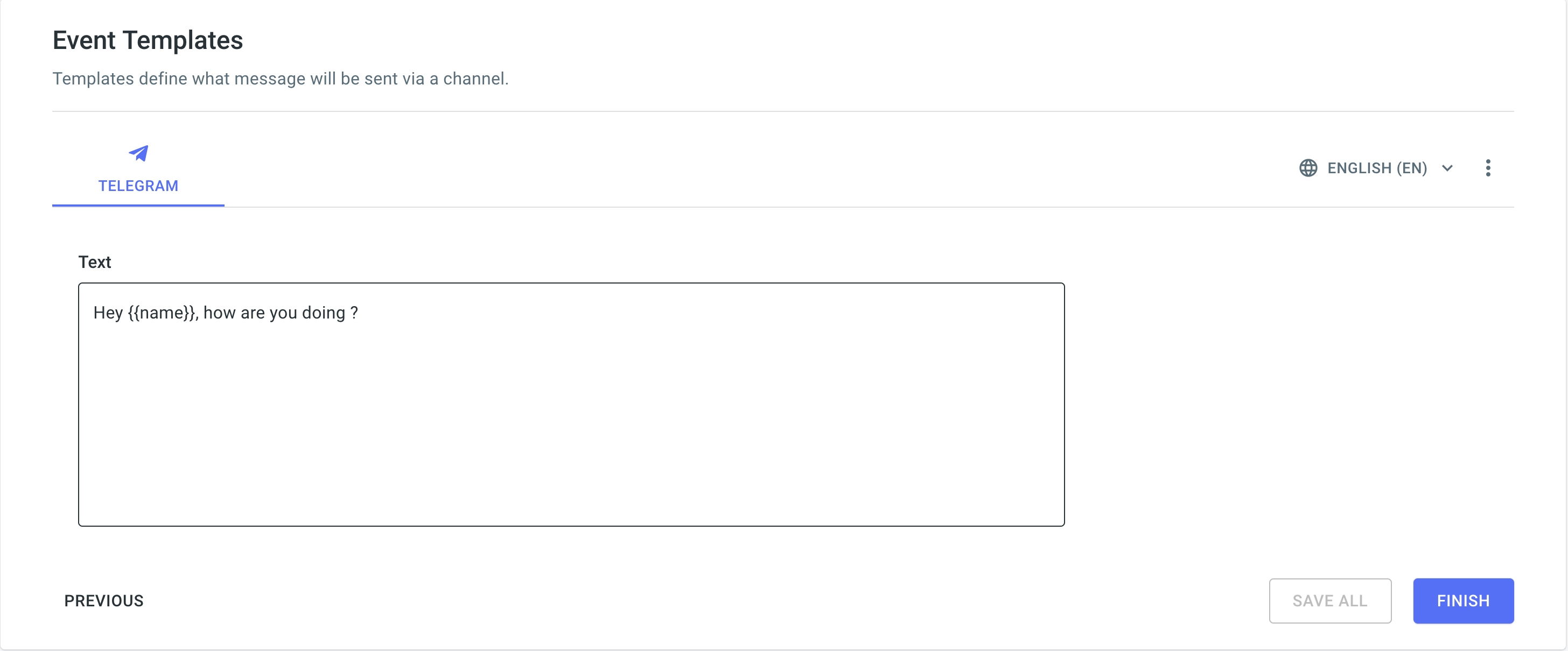 Telegram Text Message