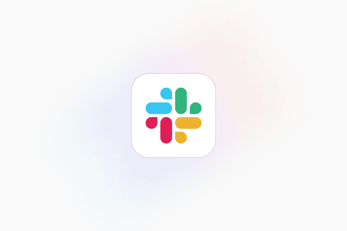 The Slack app icon on a soft gradient background