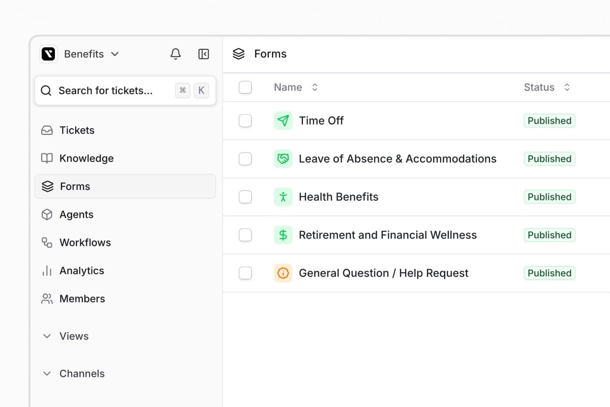 The Forms 2.0 builder with lifecycle stages and audience controls