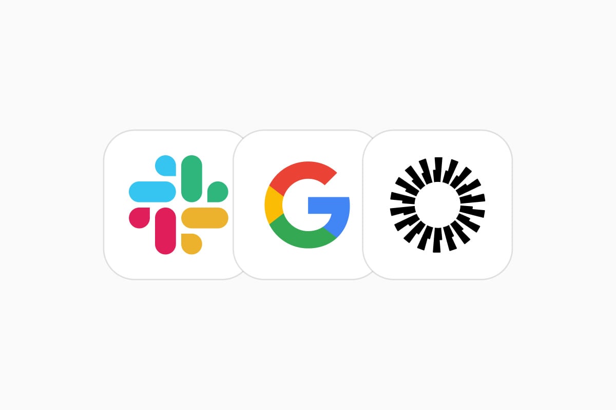 Slack, Google Workspace, and Okta connected to Foundry as native integrations