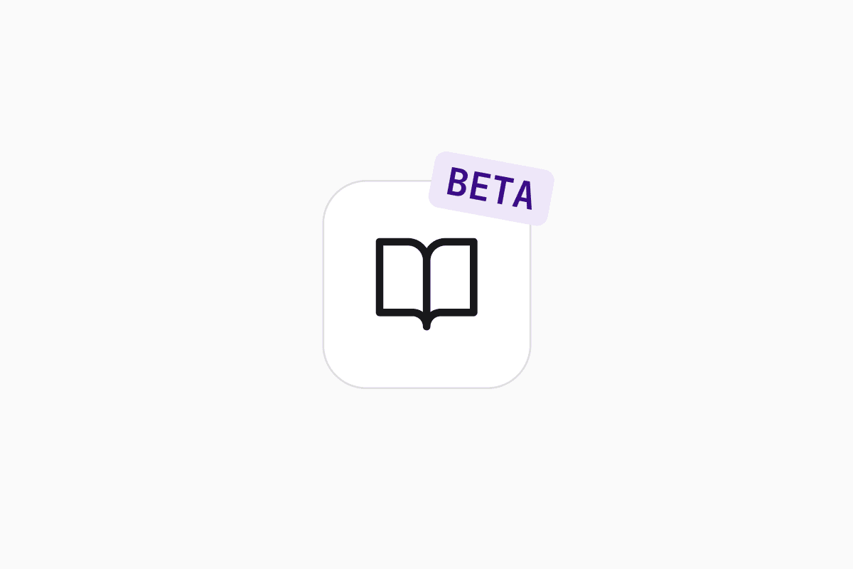 Knowledge Gaps feature showing a book icon with a Beta badge