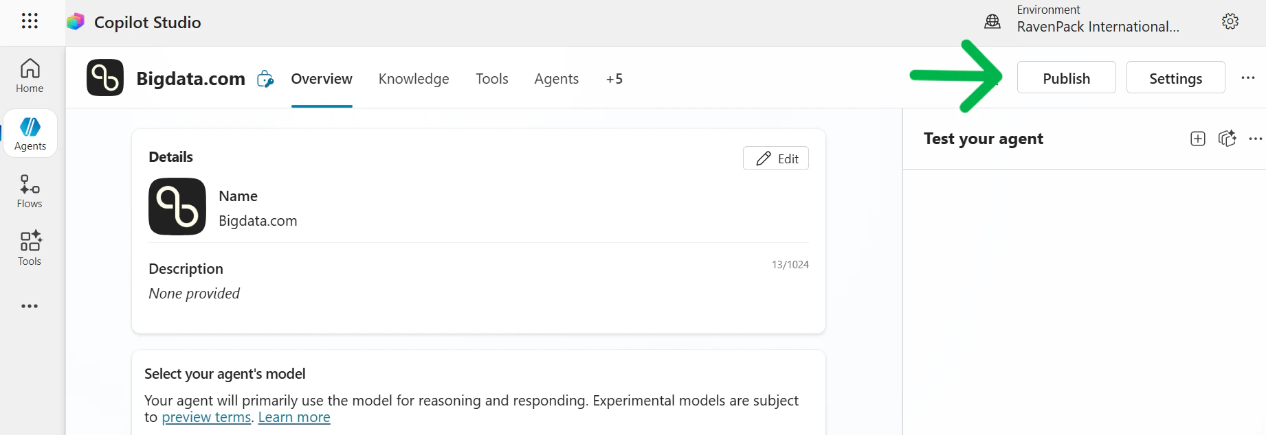 Agent ready to publish