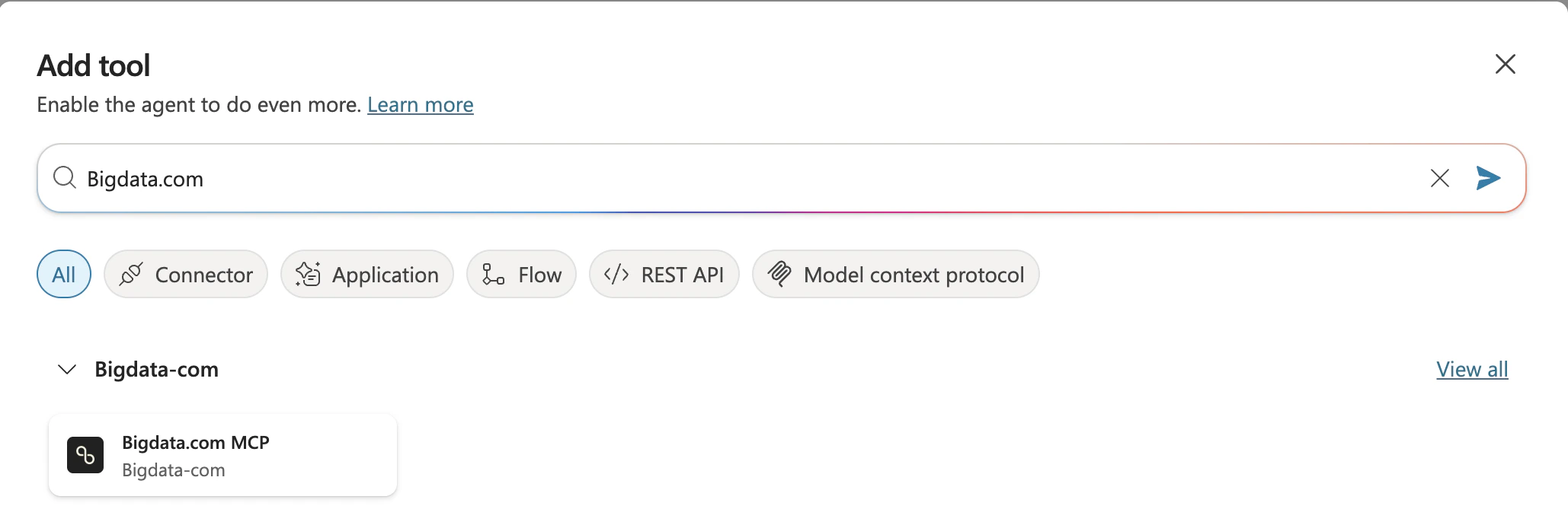 Bigdata.com MCP tool selection