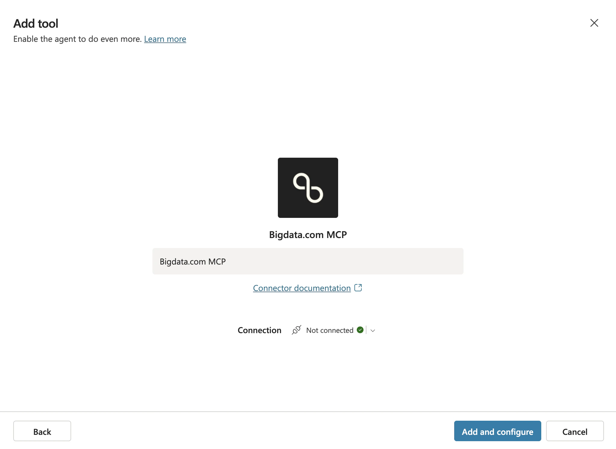 Bigdata.com MCP setup completion