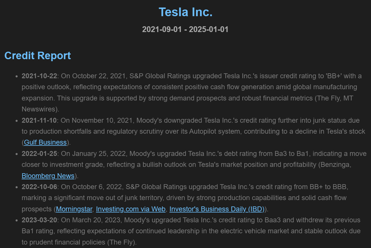 Tesla Report Example