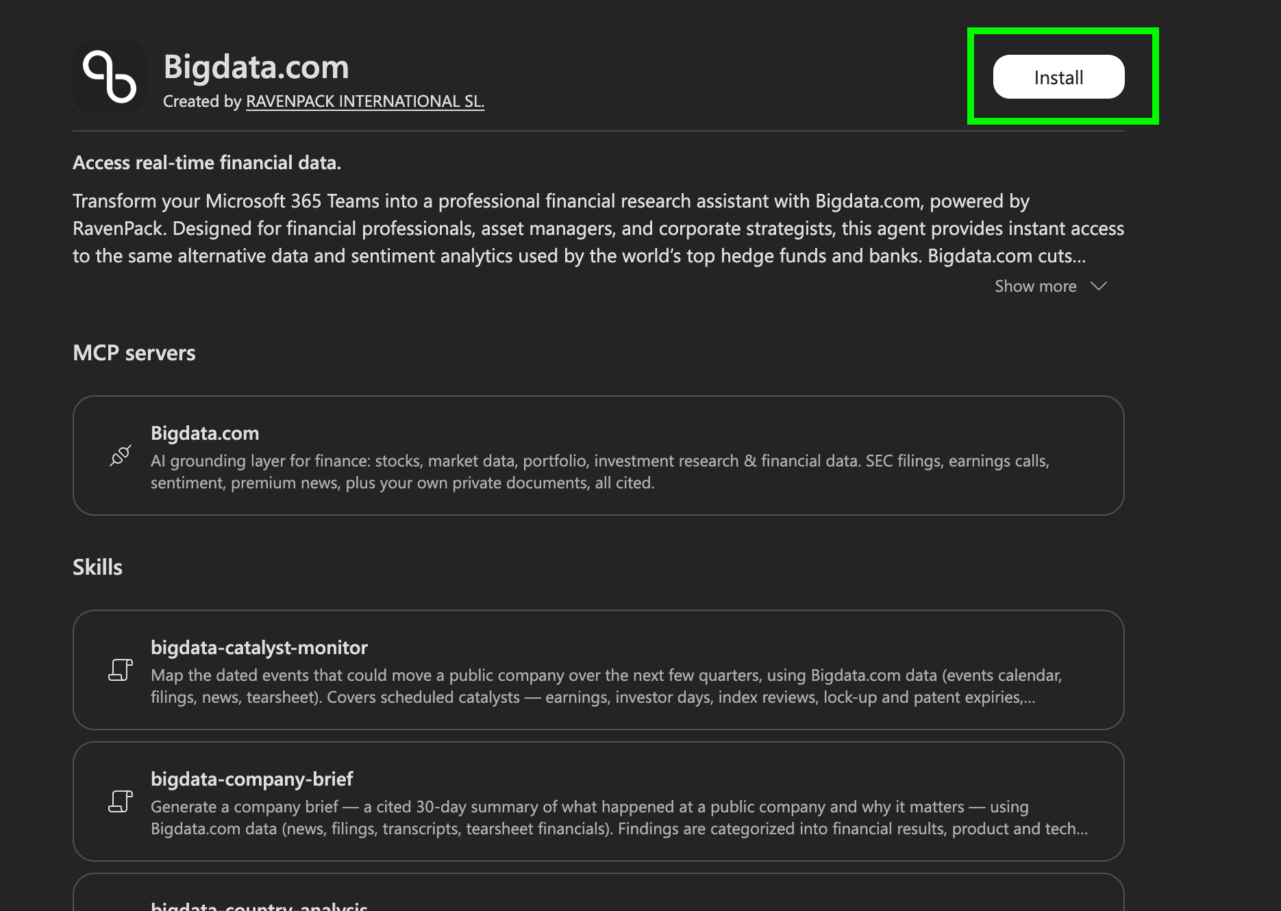 Install Bigdata.com in Copilot Cowork