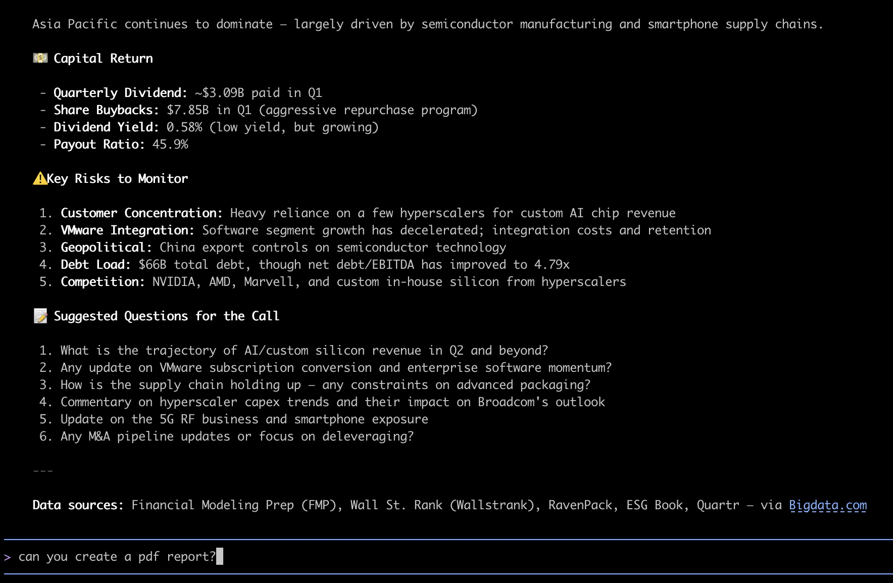 Requesting a PDF report in Qwen Code