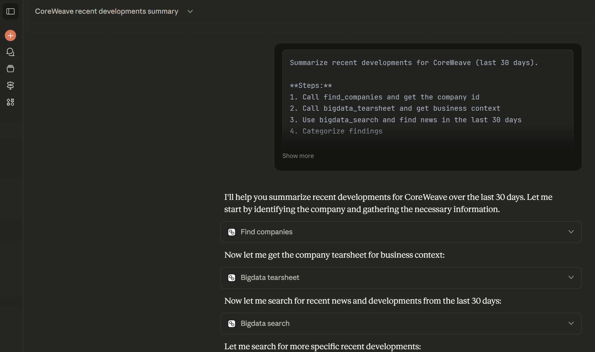 Claude Company Brief prompt