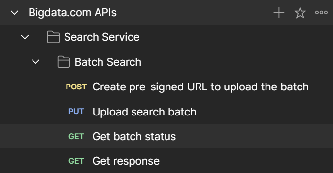 Batch Search Postman collection