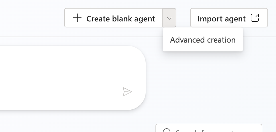 Copilot Studio New Agent - Advanced Creation