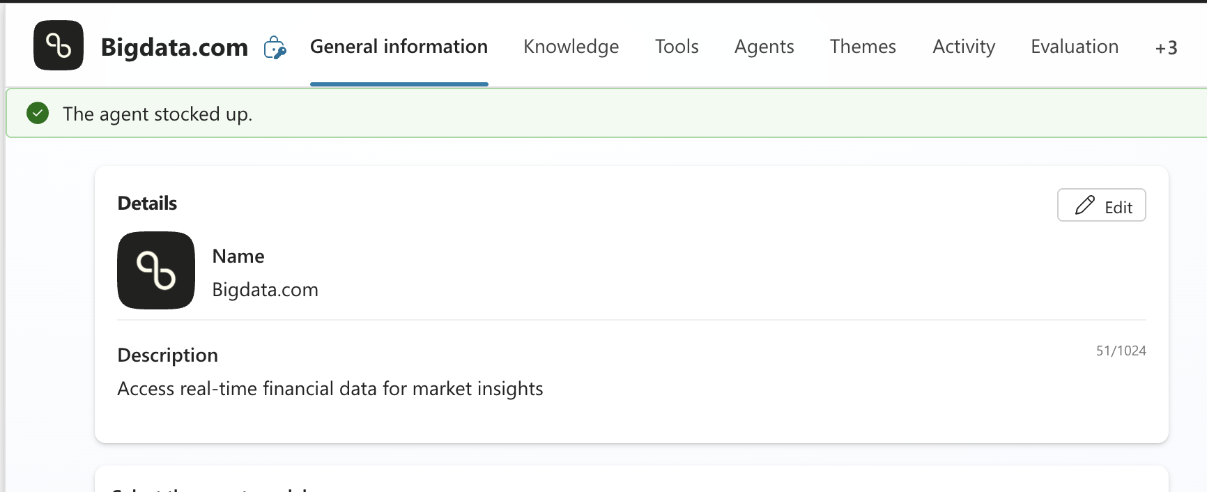 Copilot Studio New Agent - Main Attributes