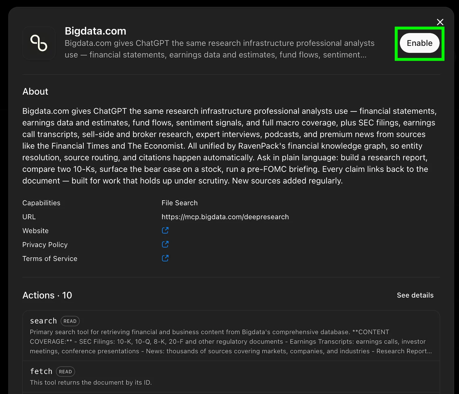 Enable Bigdata.com official App