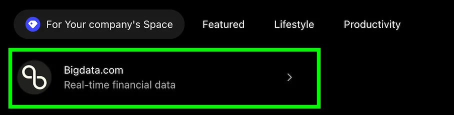 Select Bigdata.com from allowed apps