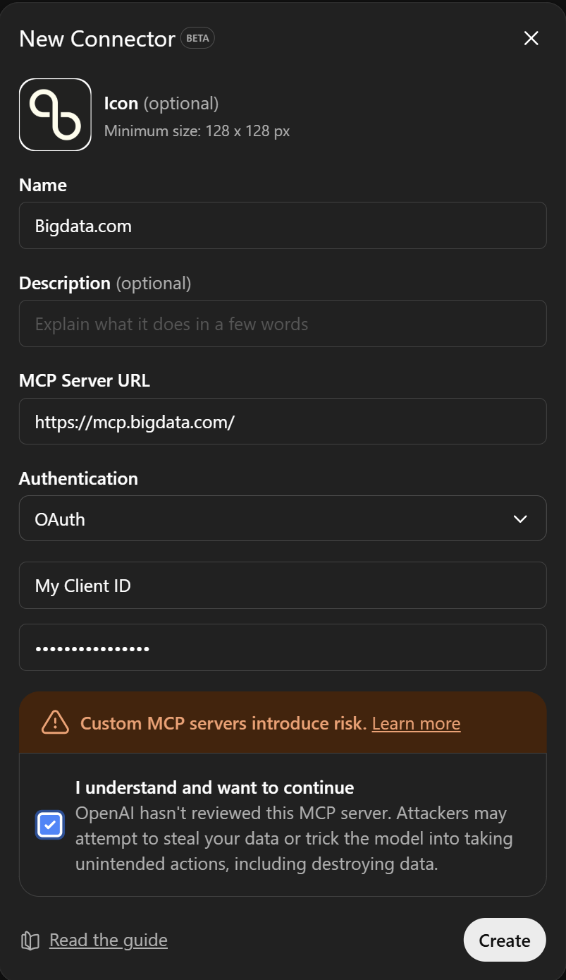 ChatGPT new Custom Connector