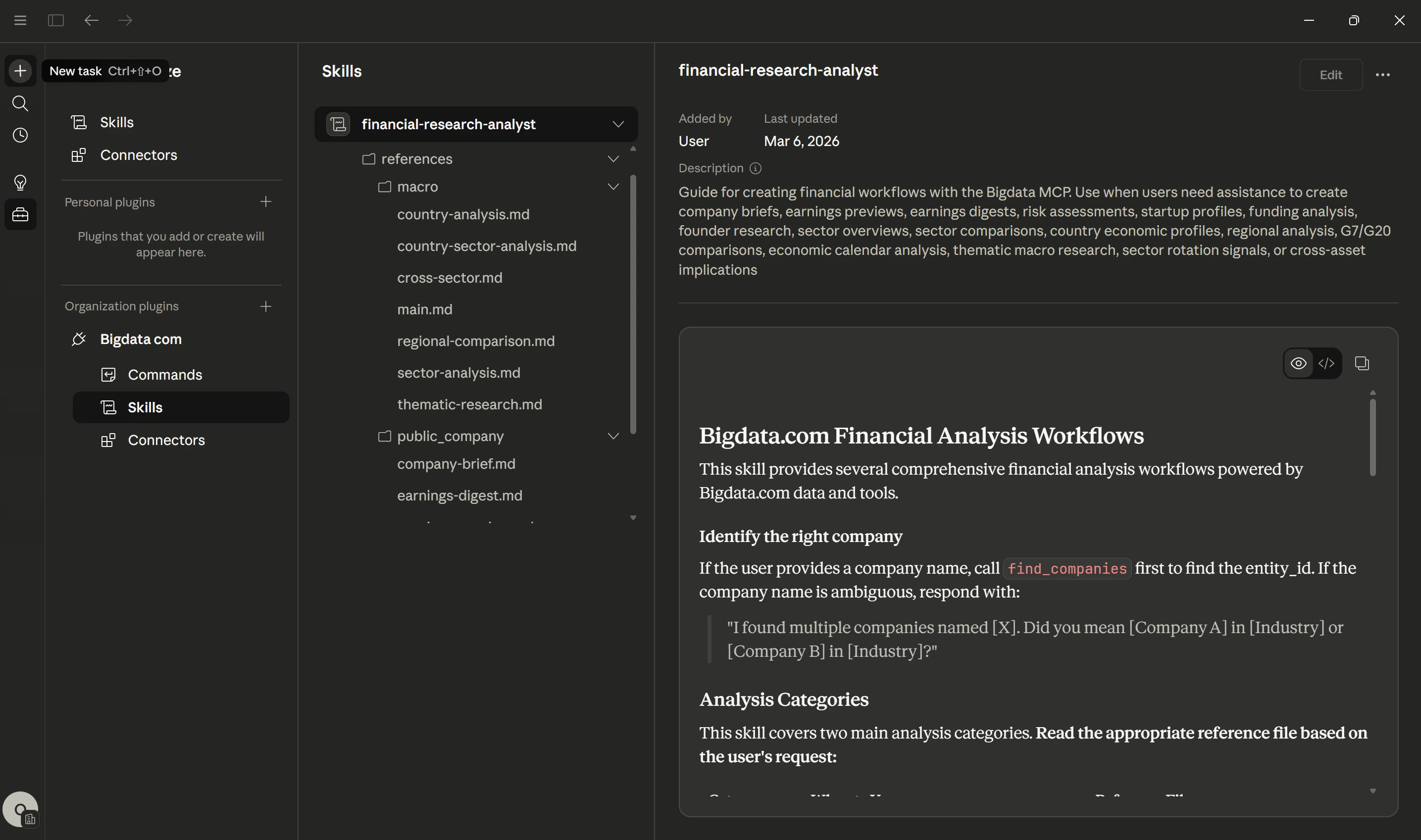Bigdata.com Plugin skill