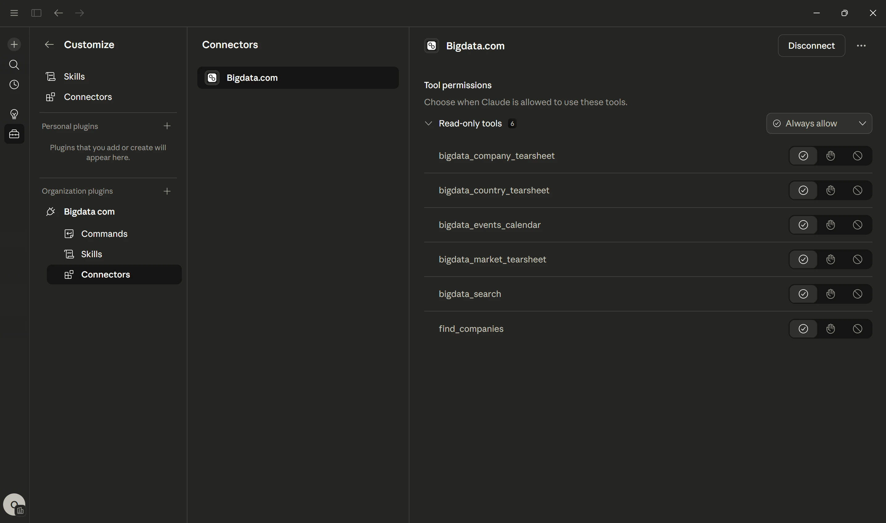 Bigdata.com Plugin tools