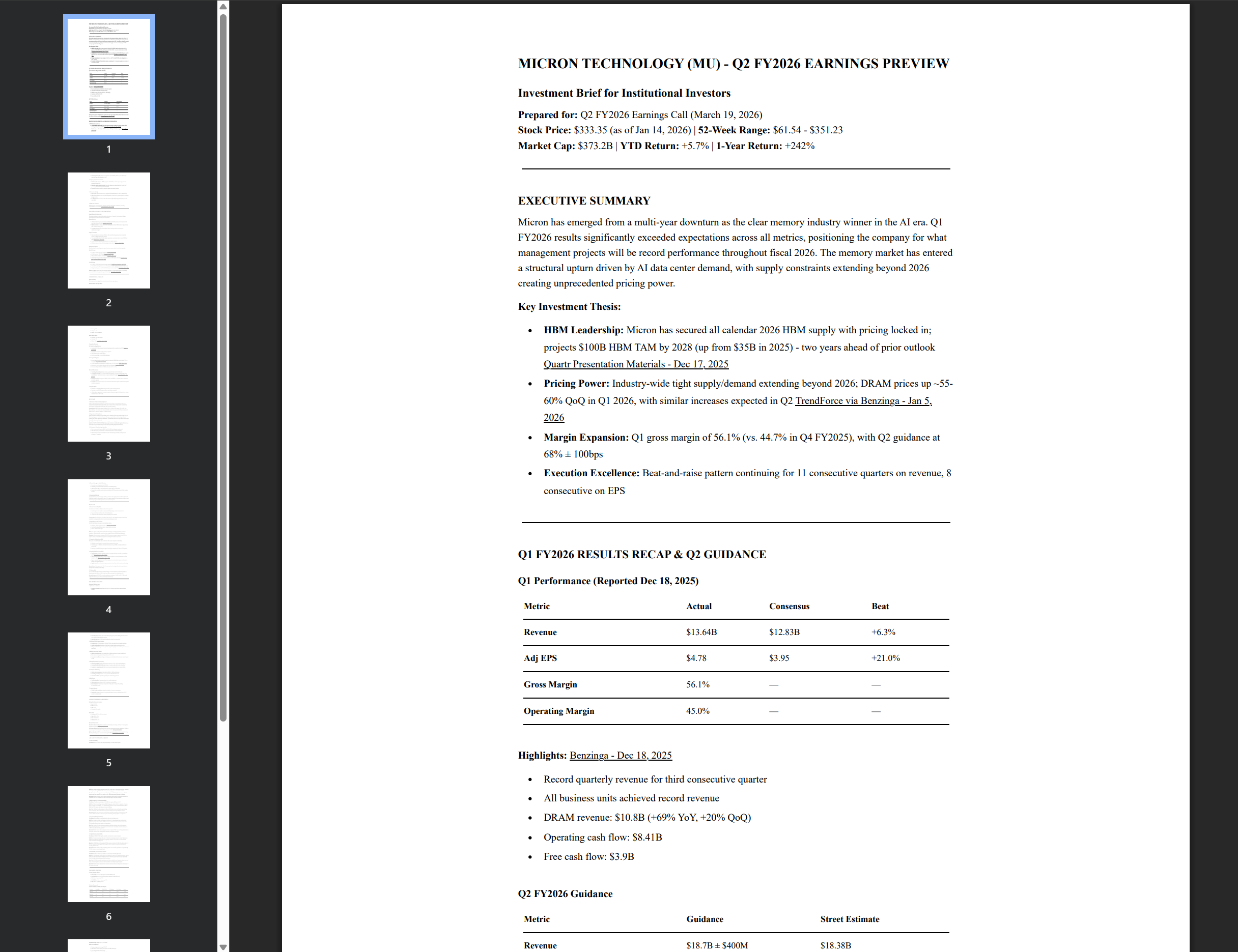 Micron Earnings Preview PDF