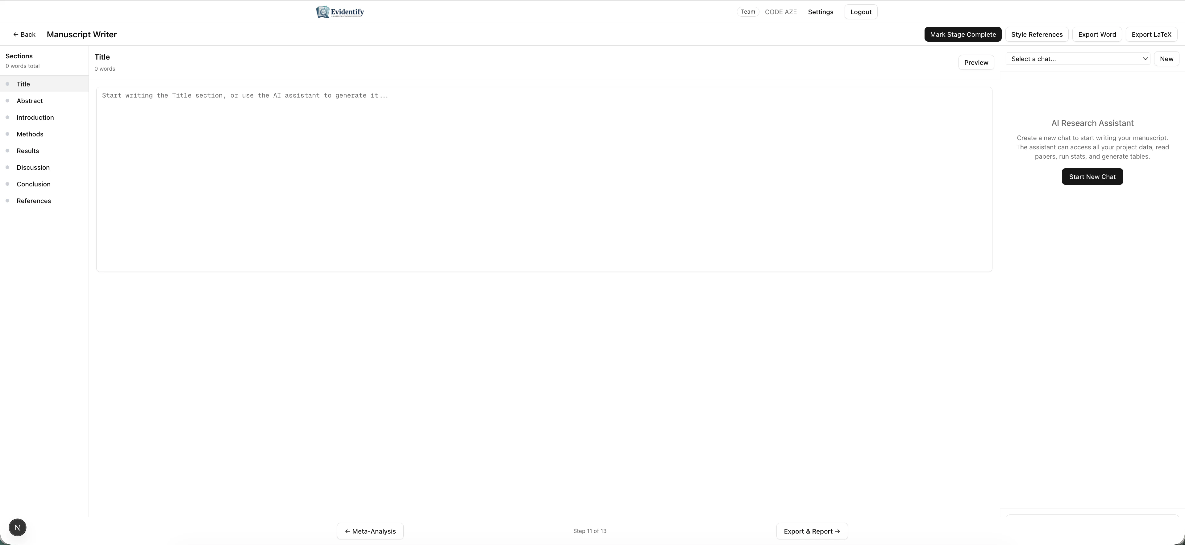 Manuscript writer interface