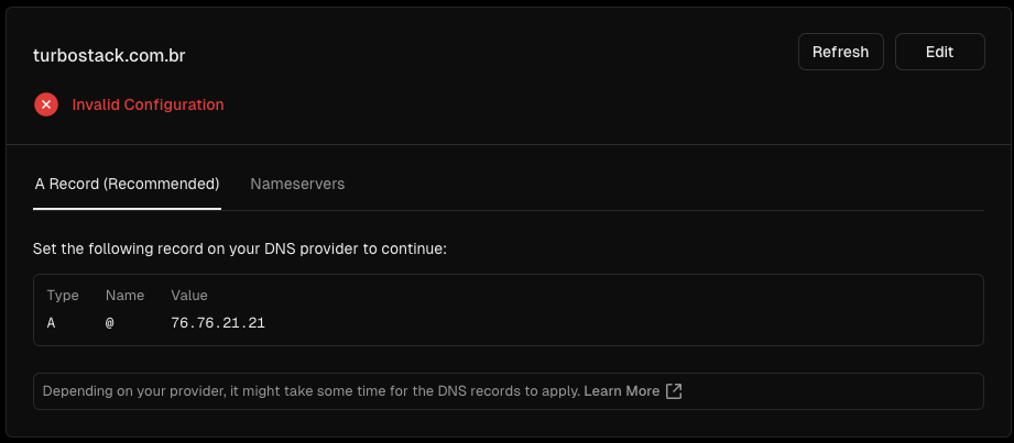 Wrong Domain Configuration