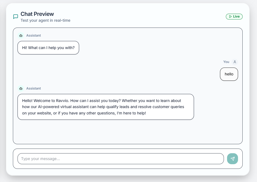 Interactive chat testing environment