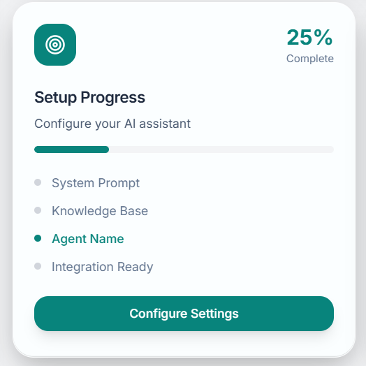 Progress tracker showing incomplete items