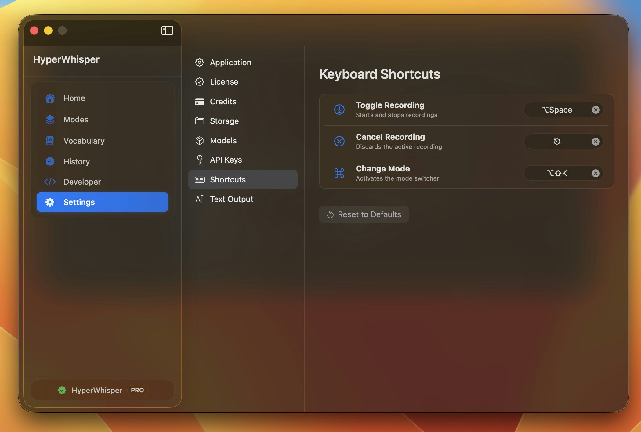 Keyboard Shortcuts