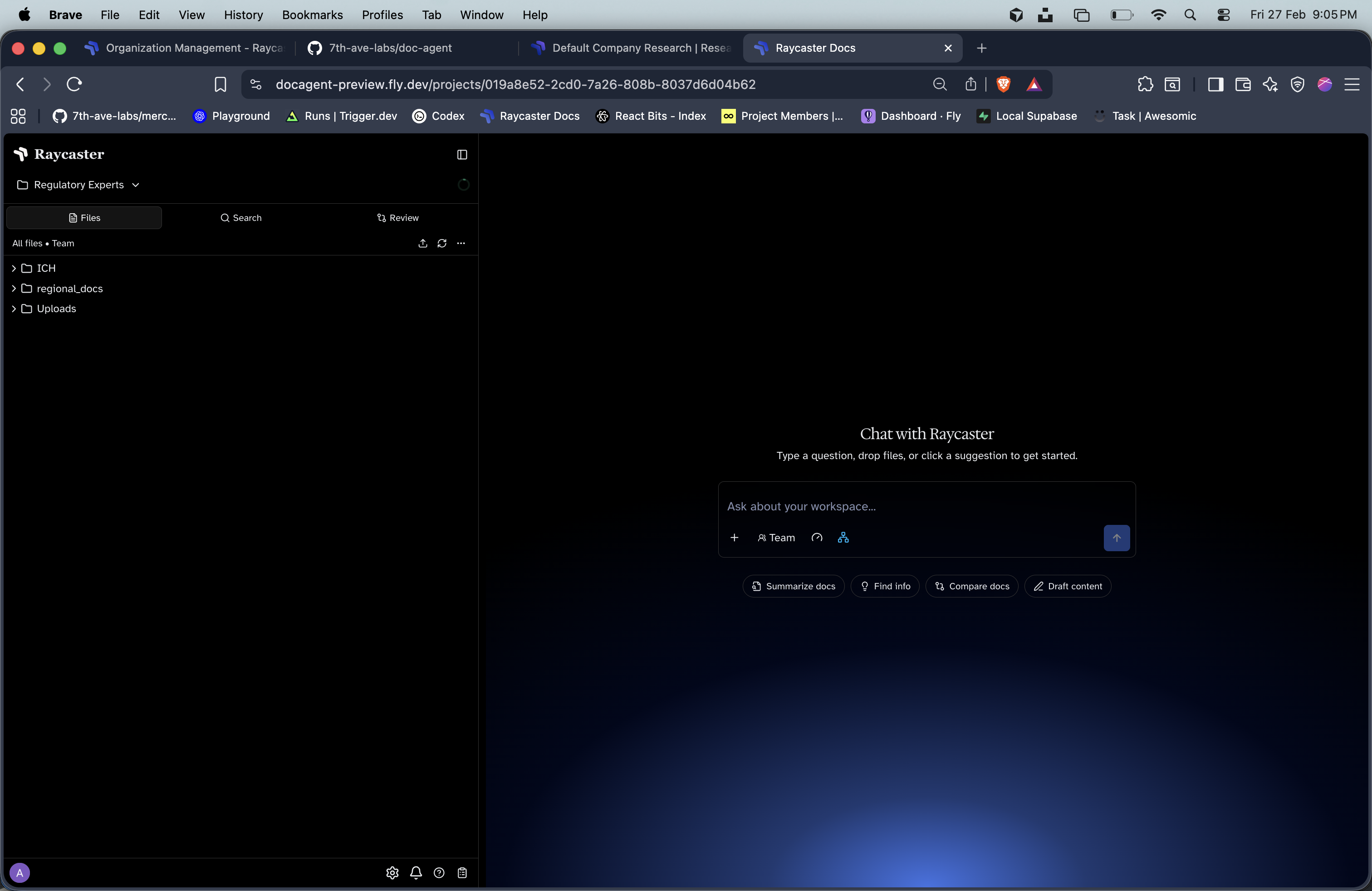New project IDE view