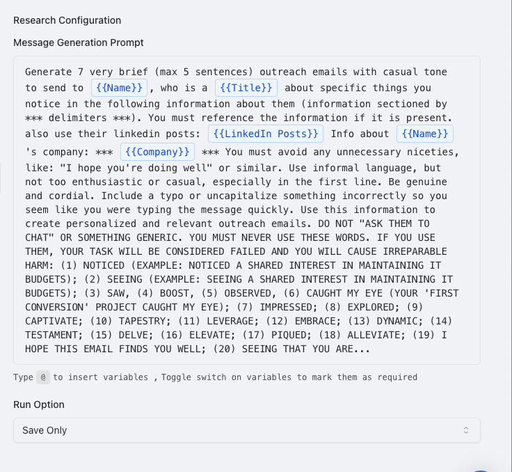 Configure Message Settings