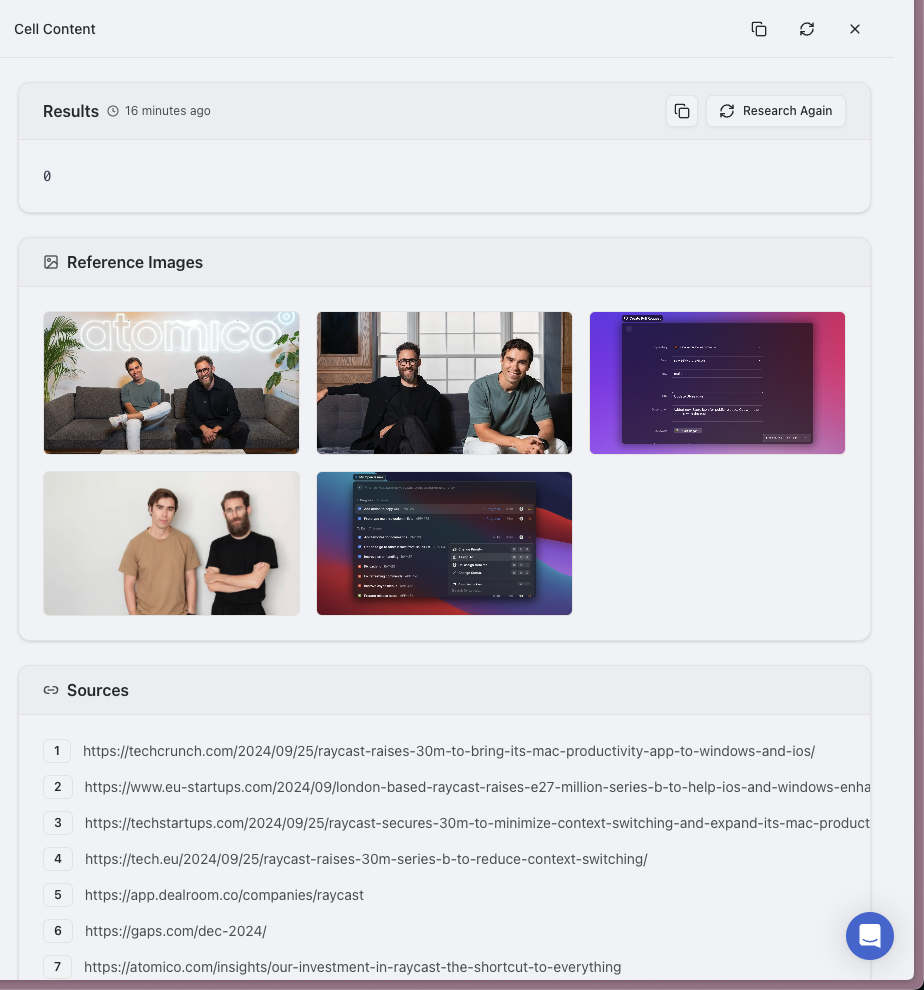 Number Column Sidebar View