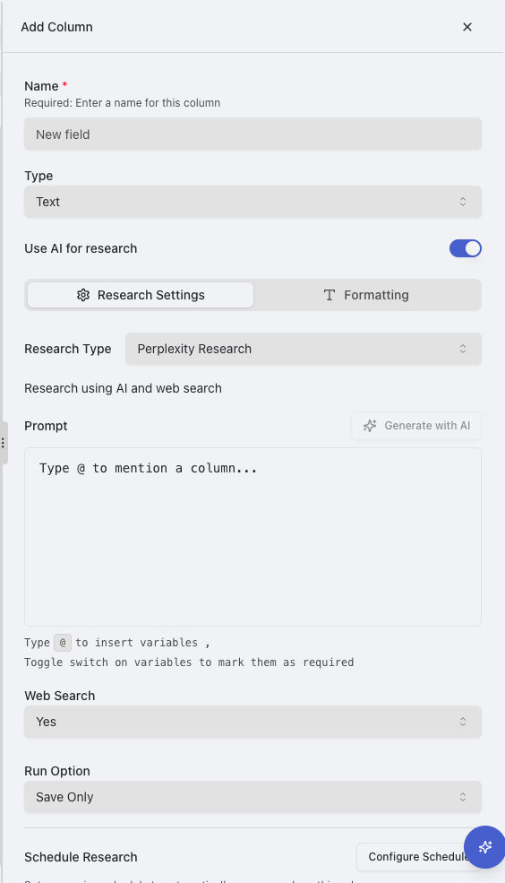 Select or Create Column