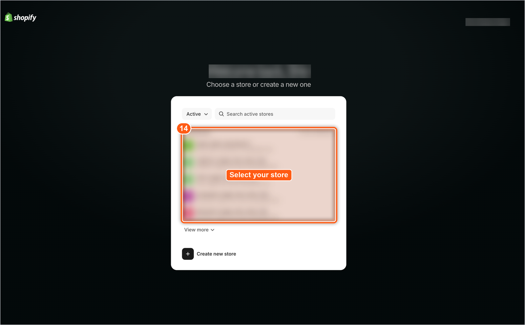 choose a store page on shopify