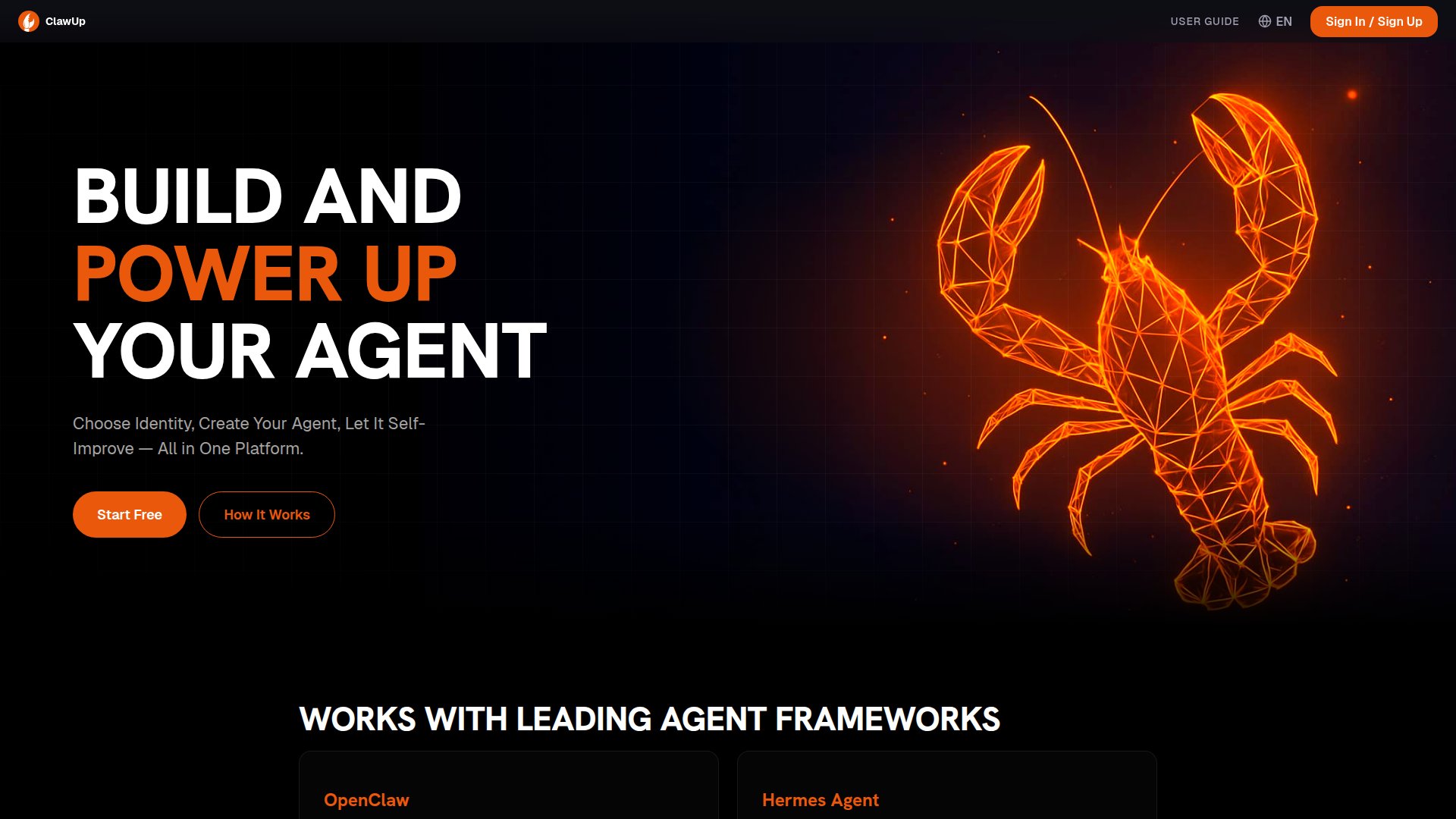 ClawUp home page