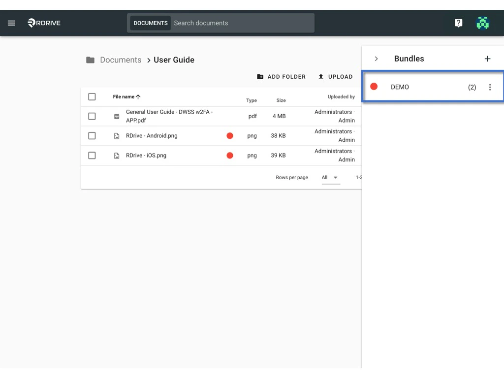 Manager documents in the Bundle.