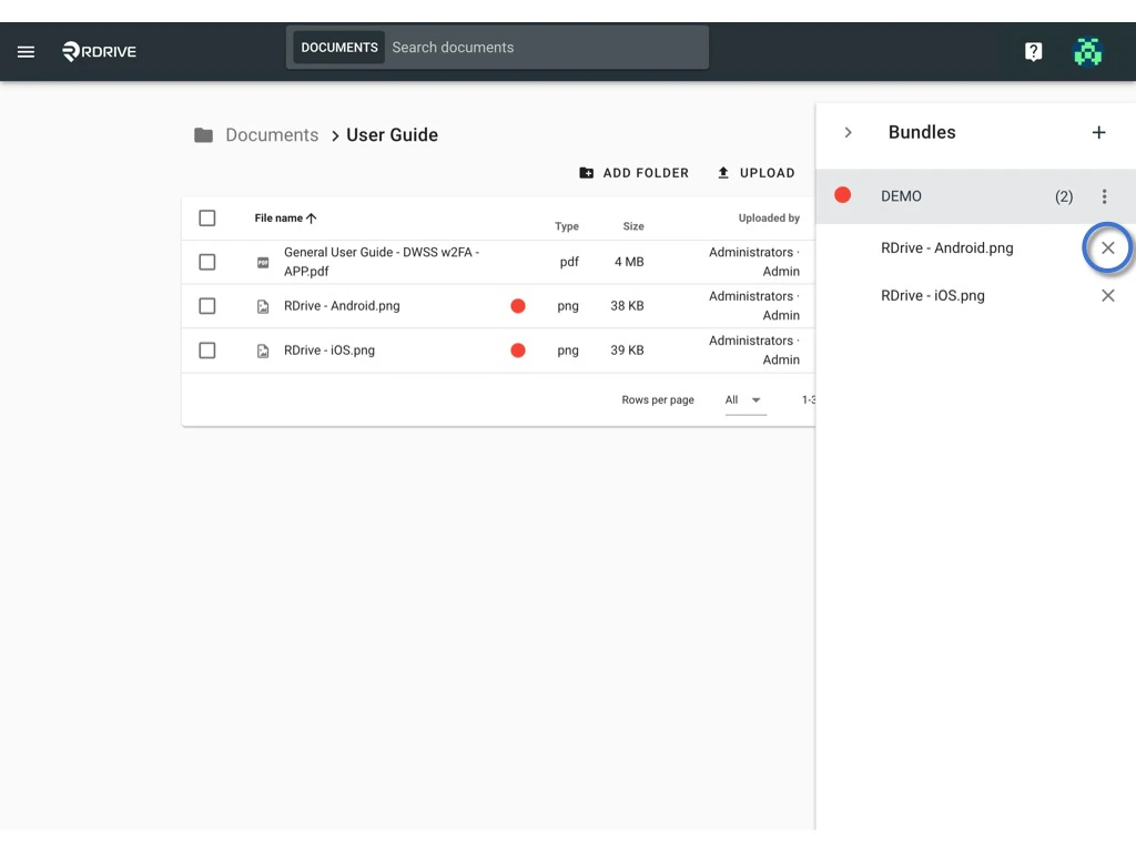Manager documents in the Bundle.