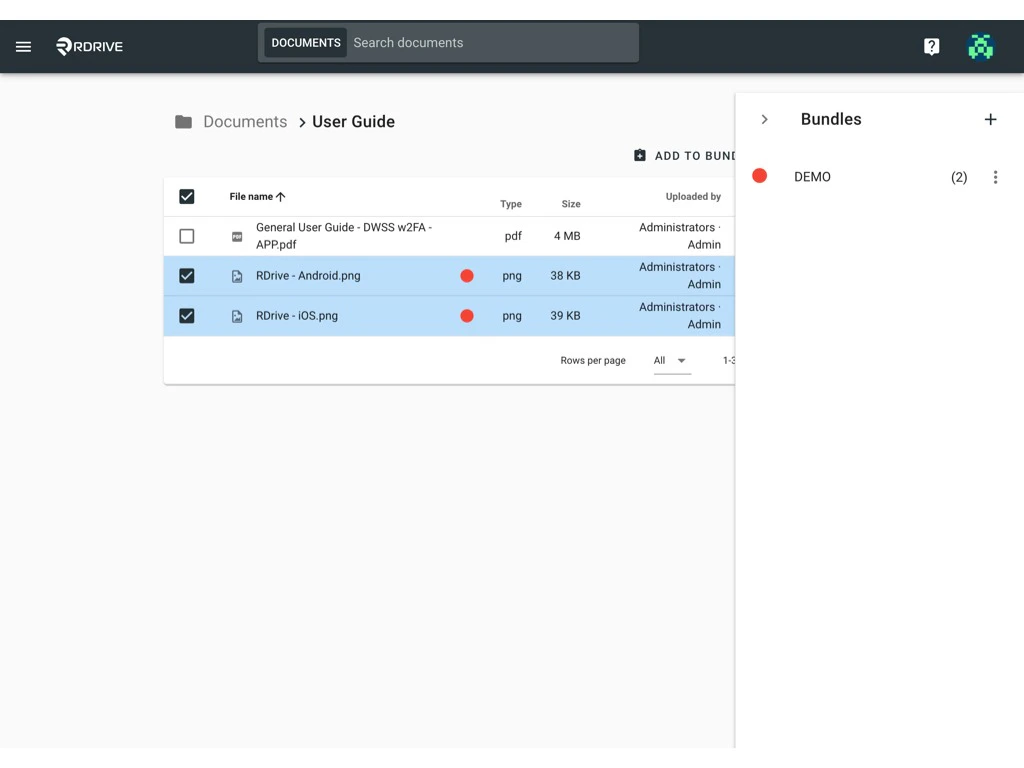 Manager documents in the Bundle.