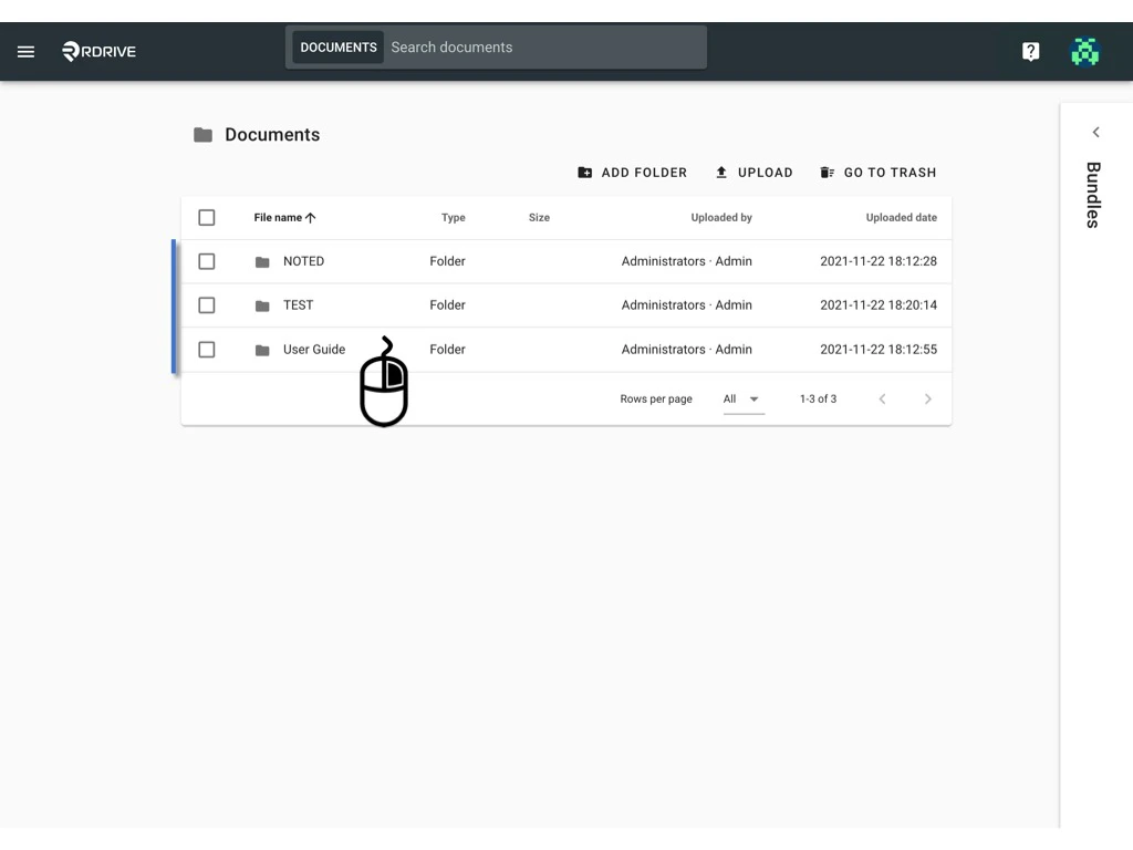 Manager documents in the Bundle.