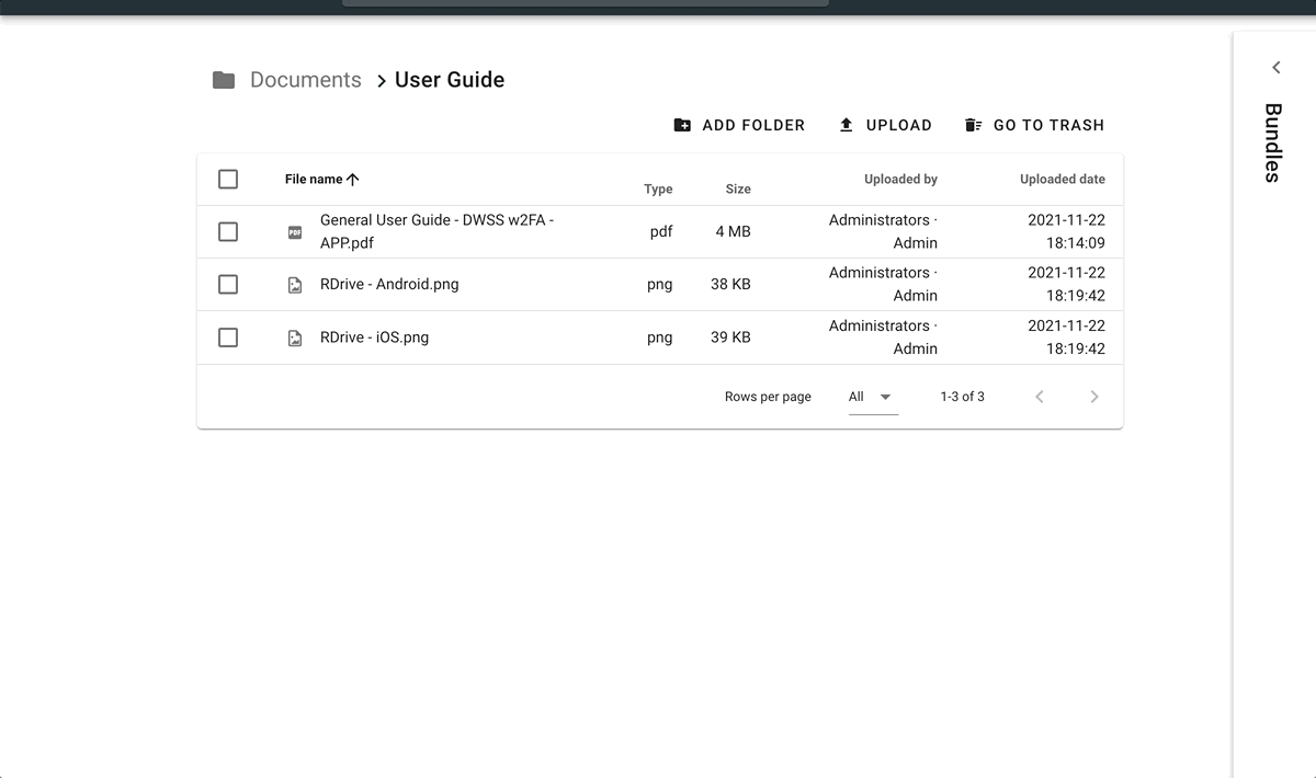 Manager documents in the Bundle.