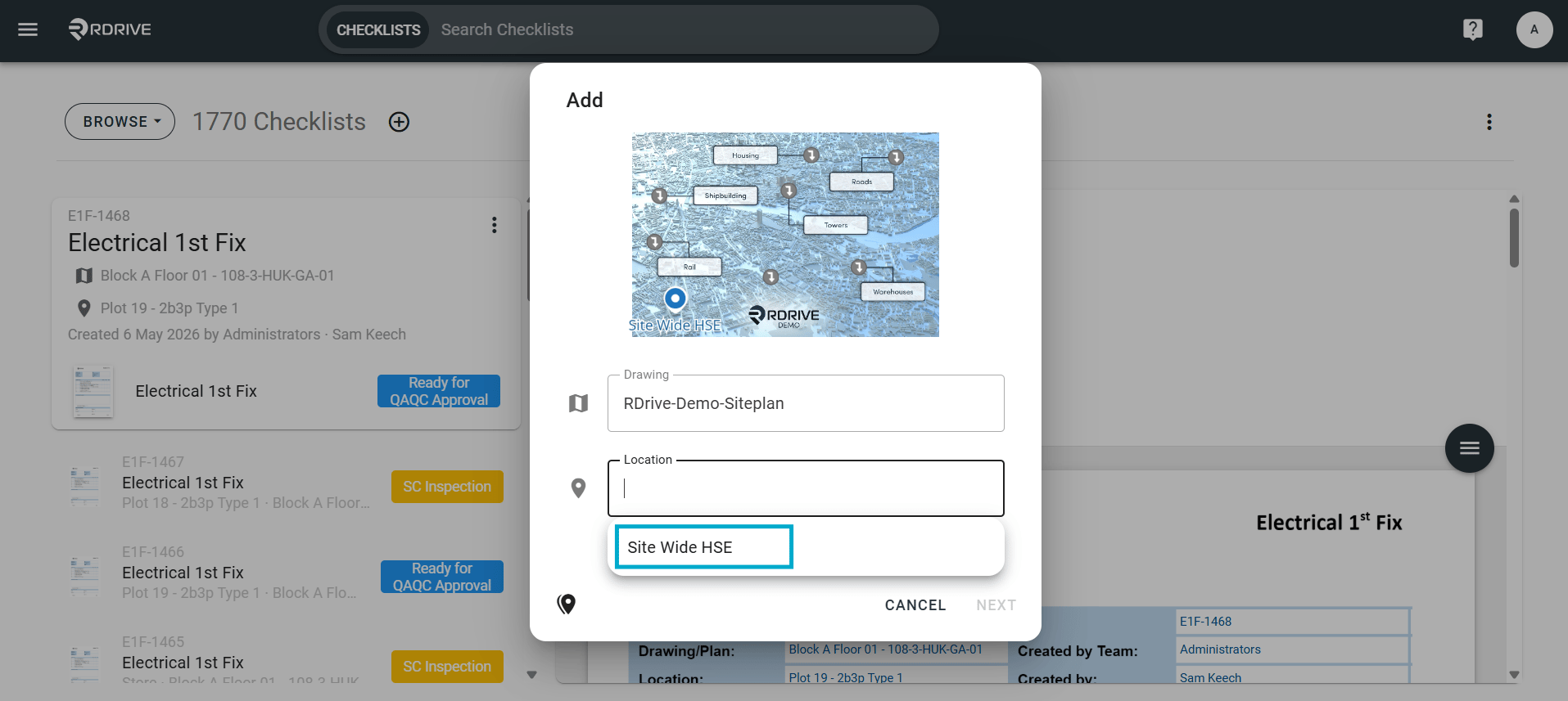 How to add a Process/Checklist Form from the Finder? (Category)