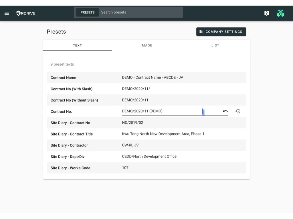 How to edit a preset text?