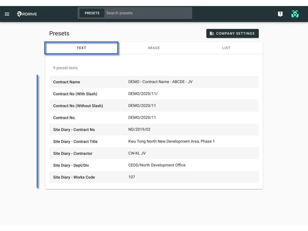 How to edit a preset text?